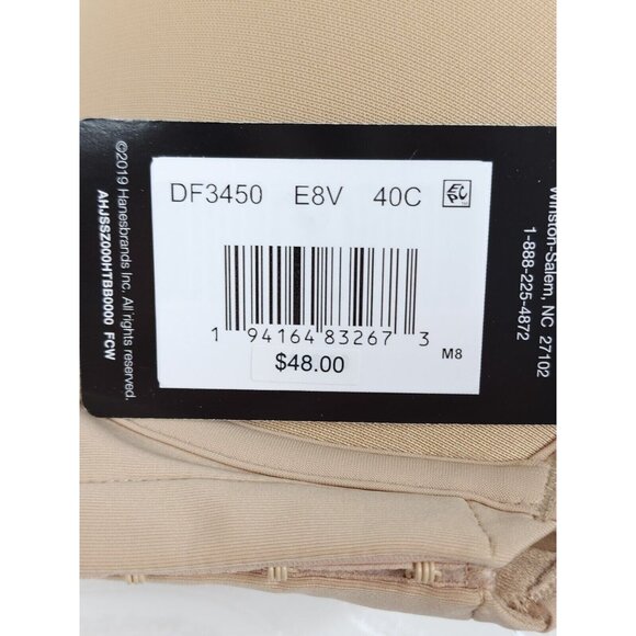 Bali One Smooth Underwire Bra U Posture Boost 40C EverSmooth Back DF3450 Beige - Picture 9 of 10